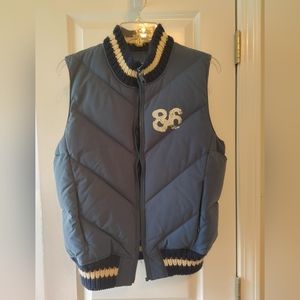 Victoria Secret Pink blue and white puffer vest